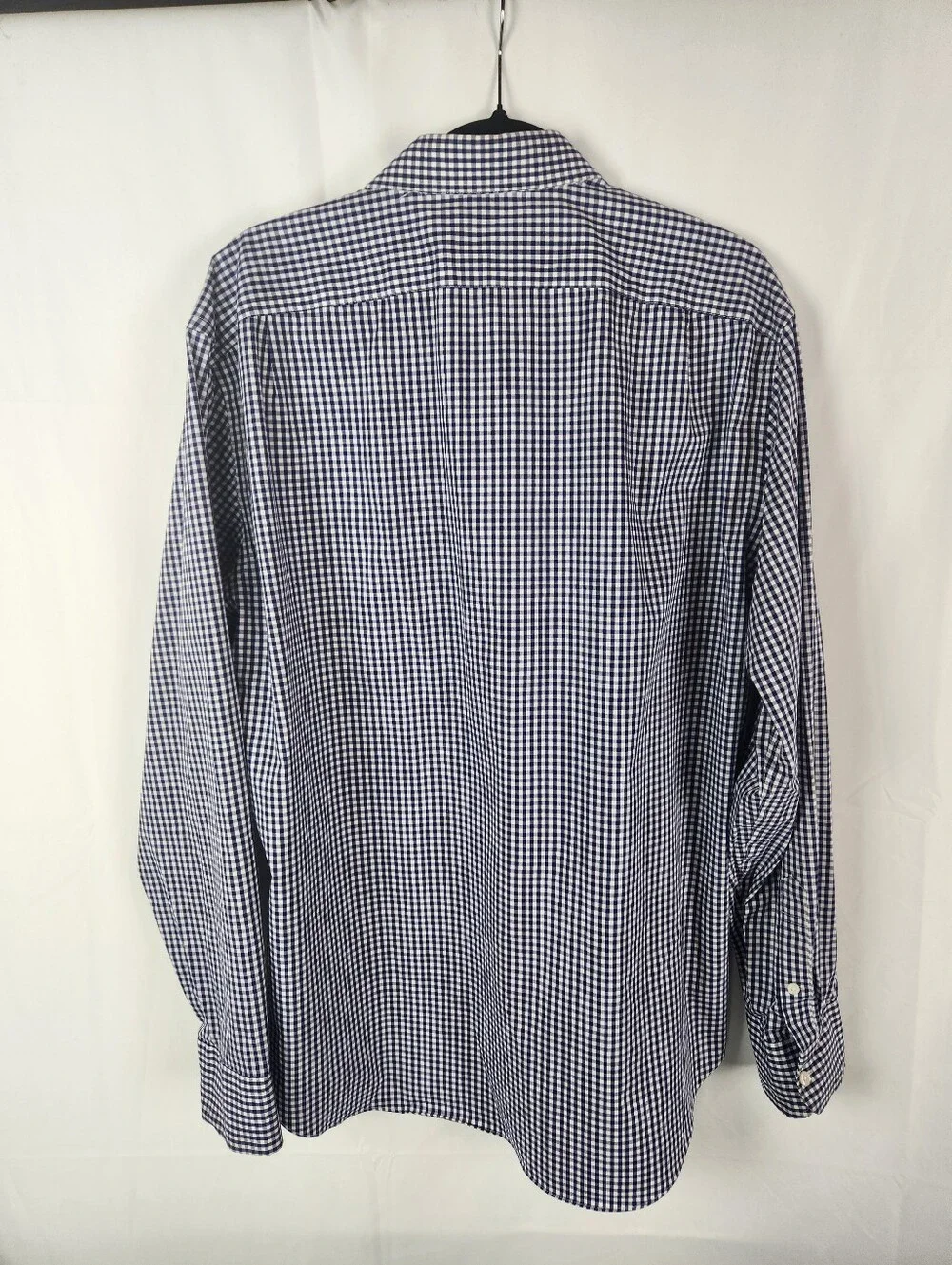 J.Crew XL Flex Wrinkle Free Gingham Button Down Shirt Slim Fit Navy Cotton